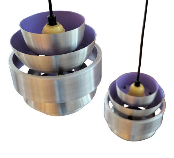Mid-century Modern Pendant Lamp by Lakro - lilac inside